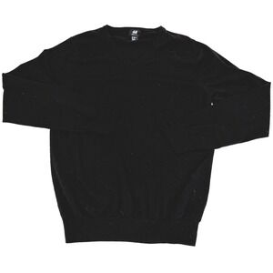 H&M Men's XL Merino Wool V-Neck Pullover Sweater Black XL
